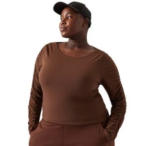 Athleta All Around Ruched Top Mahogany Plus size 3x NWT 9982